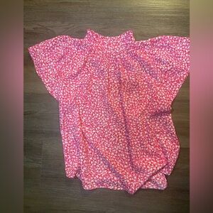 THML Pink and White Patterned Blouse